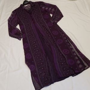 Vintage Kloz Lyne Layer Maxi Tank Dress & Cover Up Cardigan Women's Medium